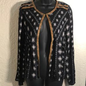 NWT Living Doll aztec print open front top.